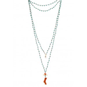 Collana uncinetto con Pendente Bamboo Coral